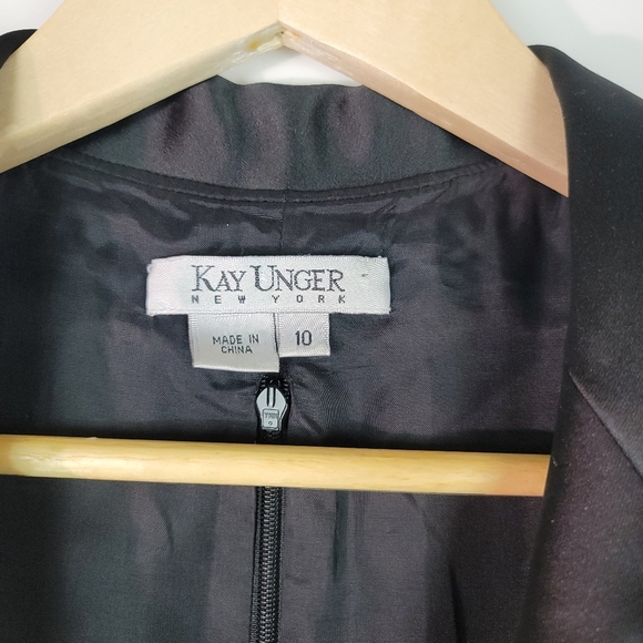 Kay Unger New York All Black plunge v-neck cocktail dress size 10 - Picture 6 of 13